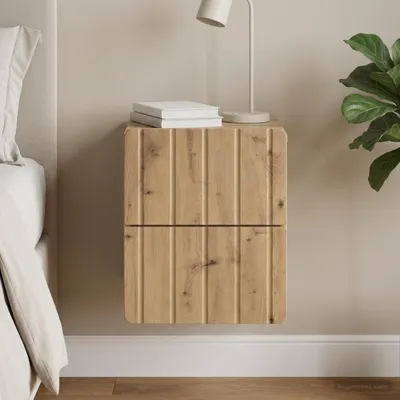 Produktbild von vidaXL Wandmontierter Nachttisch Artisan-Eiche 33 x 34,5 x 43 cm