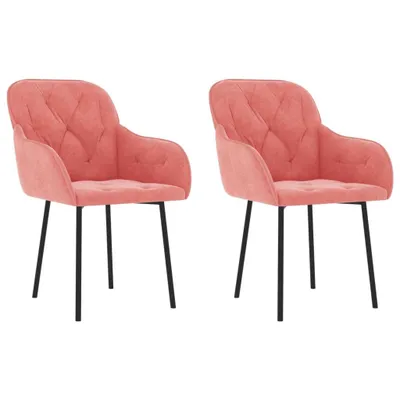 Image de Chaises à manger lot de 2 Rose Velours