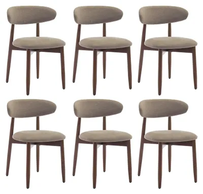 Image de Lot de 6 Chaises, robustes et élégantes, style nordique minimaliste, idéales pour salle à manger et cuisine - Camel