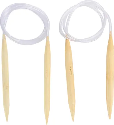 Image de set de 2 aiguilles circulaires, pull-overs en bambou, tapis, accessoires de tissage, outils