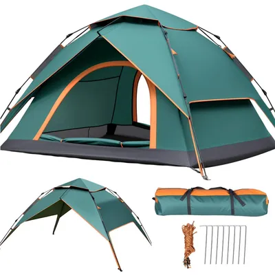 Produktbild von Campingzelt, Pop-up Zelt, Automatik Wurfzelte, für 3-4 Personen, Großes Familienzelt mit Tragetasche, für Festival, Campingplatz