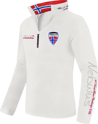 Zdjęcie produktu dla Nebulus polarowy sweter męski SKANDINAVIA, ciepły polarowy sweter, sweter z polaru z zamkiem błyskawicznym, Q1000 - męski, biały, XL