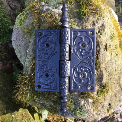 Produktbild von Verziertes Möbelscharnier - Fitschen Scharnier Kistenscharnier, Türband 12 cm