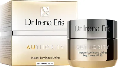 Produktbild von Dr Irena Eris Authority Instant Luminous Lifting Day Cream SPF 20, Tagescreme, Frauen, Jeder Hauttyp, Gesicht, Anti-Falten, Feuchtigkeitsspendend, 50 ml