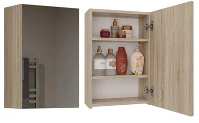 Zdjęcie produktu dla Topeshop POLA 1DL SONOMA, Dąb, Drewno, Do zawieszenia na ścianę, 3 pół., 1 drzw., Płyta wiórowa, Drzwi na zawiasach