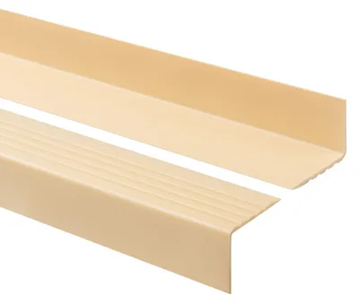Obrázek produktu pro QUEST Schodová lišta PVC 52x40mm, 1,5m, protiskluzová schodová hrana, schodový profil, ochrana schodů, RGP, krémová