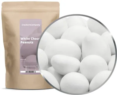 Produktbild von CrackersCompany Weiße Schoko-Erdnüsse (White Choco Peanuts), ZIP-Beutel 750 g