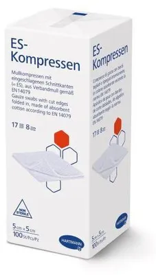 Produktbild von Es-Kompressen unsteril 5x5 cm 8fach 100 St