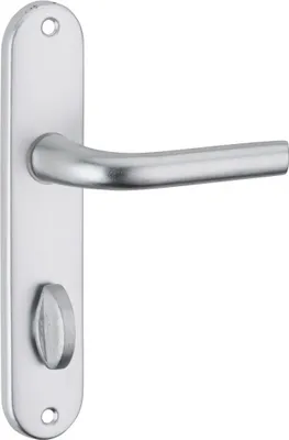 Image de Ensemble de poignées pour porte intérieure Leto à condamnation, entr'axes 165mm, argent - SP