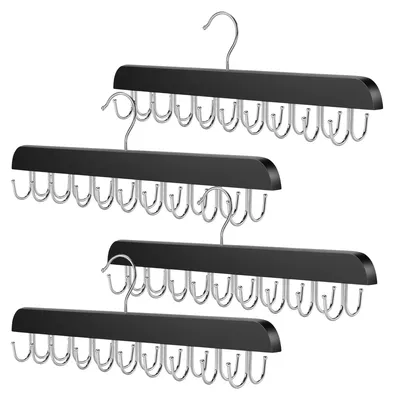 Immagine prodotto di Omgoods - Set di 4 appendiabiti in legno con 20 ganci