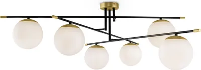 Produktbild von Maytoni Deckenleuchte Nostalgia 6-flammig, Glas, Messing/Gold, E14, dimmbar