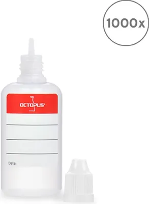 Produktbild von 1000 Plastikflaschen 30 ml LDPE, G14, Tropfeinsatz, Deckel weiß