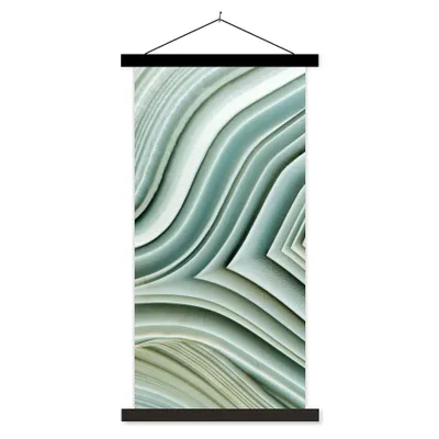 Produktbild von MuchoWow® Textilposter Naturstein - Abstrakt - Grau 90x180 cm mit schwarzem Rahmen - Dekoration Wohnzimmer