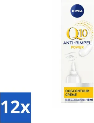 Productafbeelding van NIVEA - Oogcrème - Q10 POWER - Tegen donkere kringen en rimpels - Geschikt voor elk huidtype - Met Q10 en creatine - 15 ml - Voordeelverpakking - 12 stuks