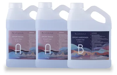 Epoxidharz 3,9 kg transparent, 10 cm tief, 2:1, UV-beständig, selbstnivellierend