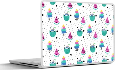 Produktbild von MuchoWow® Laptop Aufkleber Sticker Cover Muster - Eiscreme - Wassermelone 36.5x27.5 cm - Laptop-Sticker