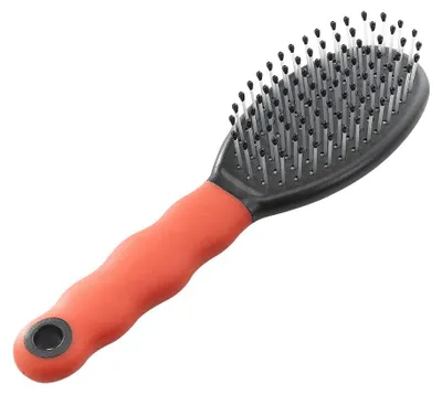 Image de brosse pour animaux 19,5 x 5,4 caoutchouc rouge/noir