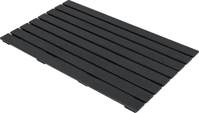 Produktbild von COSTWAY Bodenelement für Solardusche, WPC Bodenplatte für Gartendusche, Poolleiter oder Pool, rutschfest, 100 x 60 x 2,5 cm, Schwarz