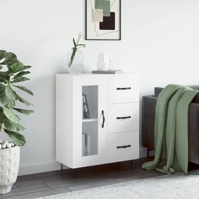 Produktbild von The Living Store Sideboard Hochglanz-Weiß 69,5x34x90 cm Holzwerkstoff