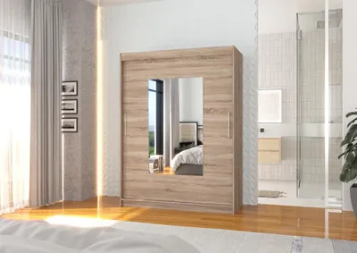 Obrázek produktu pro Šatní skříň se zrcadlem 150 cm GAKRIS - dub lanýž