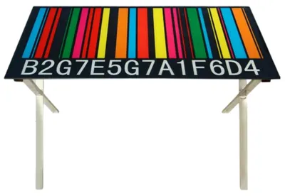 Bureau met gehard glas, 120x70x75 cm, mehrfarbig