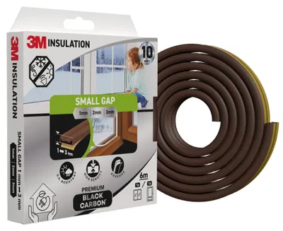 Produktbild von 3M Fenster- & Türdichtung Braun 6 m, selbstklebend, für Spalten 1-3 mm