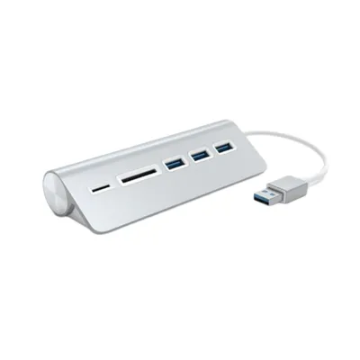 Produktbild von Satechi Aluminum USB 3.0 Hub und Card Reader - Silber