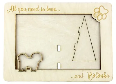 Immagine prodotto di Bolonka - Cornice per foto, cornice in legno inciso, un bellissimo accessorio per gli amanti dei cani di Art-Dog