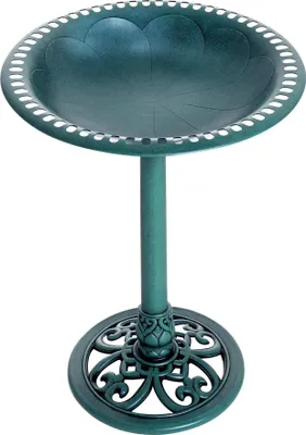 Produktbild von Garten Vogelbad - Vogeltränke für Außenbereich - Blumen-Design - Grün