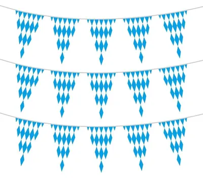Produktbild von Wimpelkette   30M Blau Weiß 3 Stück Wetterfest PE-Kunststoff 20x30cm