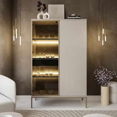 Produktbild von Vitrine ECLIPSE WTSZ104 mit Beleuchtung Kaschmir