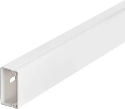A white cable channel is shown against a white background.