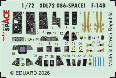 Produktbild von Eduard Accessories 3DL72086 - 1:72 F-14D SPACE for Tamiya - Neu