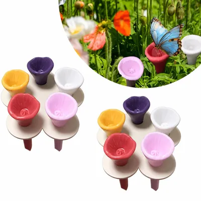 Immagine prodotto di INF Fontana per api in resina a forma di fiore (set di 2) Multicolore