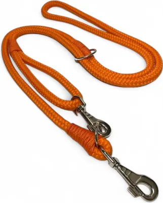 Produktbild von Hundeleine Umhängeleine Nylon Robust 2,50 m Doppelleine 3-fach verstellbar 12 mm orange