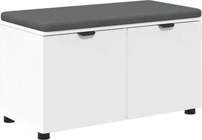 Immagine prodotto di Panca per ingresso con cuscino con porta Bianco 80 x 38 x 46 cm