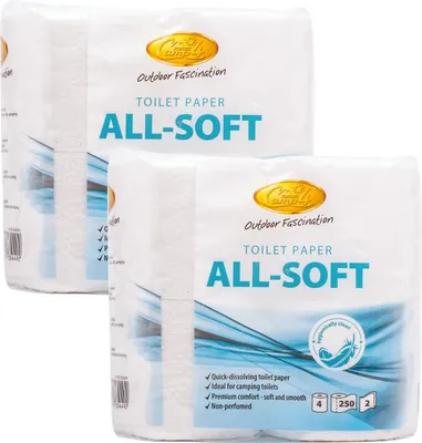 Produktbild von Camp 4 All Soft Toilettenpapier speziell für Campingtoiletten 8 Rollen