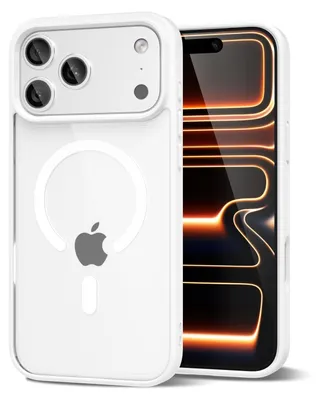 Produktbild von Magnetisch Hülle für iPhone 17 Pro, Kompatibel mit MagSafe, Transparent Acryl Stoßfeste Handyhülle Weiß