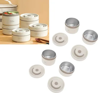 Productafbeelding van Famanu Thermische Lunchbox, draagbare geïsoleerde lunchcontainer met deksel - Beige