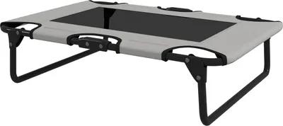 Produktbild von Erhöhtes Hundebett klappbar Haustierbett, Outdoor Hundeliege mit Netzdesign, Atmungsaktiv, für kleine und mittelgroße Hunde Hellgrau Oxford 75 x 51 x 18 cm |