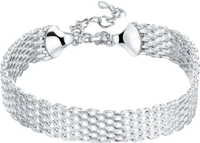 Produktbild von Damen-Armband, verstellbar, geflochten, ausgehöhlt, silberfarben, poliert, breiter Armreif für Paare, Alltagskleidung, Abschlussball, Handgelenk, Schmuck, Urlaubsgeschenk
