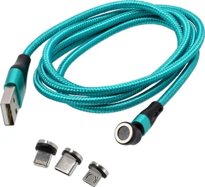 Obrázek produktu pro magnetický USB nabíjecí kabel 3v1 zelená barva