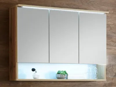Zdjęcie produktu dla Spiegelschrank >Bella< in Wildeiche - 100x70x23cm (BxHxT)