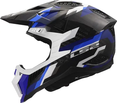 Image de Casque de motocross LS2 MX703 X-Force Phantom, bleu/blanc, M (57/58)
