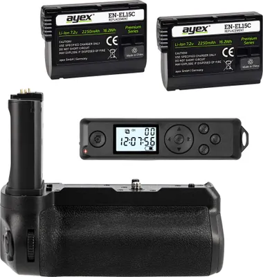 Produktbild von Batteriegriff für Nikon Z6 II & Z7 II inkl. Timer-Fernauslöser + 2x EN-EL15C Akkus