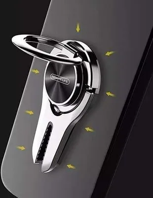 Image de Grille d'aération pour voiture Support pour téléphone portable Support universel pour voiture Support pour smartphone en noir