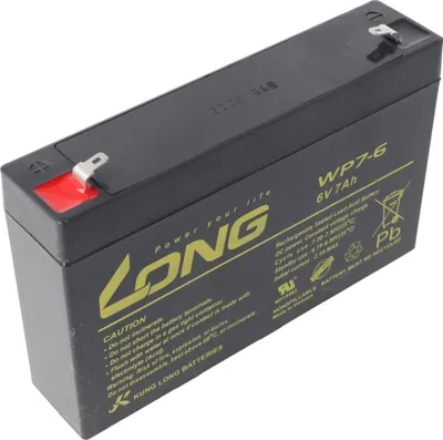 Zdjęcie produktu dla Kung Long WP7-6 przewód akumulatora 6 Volt 7Ah, Faston 6,3mm // UWAGA: dostarczony zostanie adapter 4,8mm wraz z adapterem 6,3mm!
