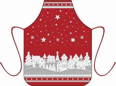 Obrázok produktu pre Detská zásterka Winter Village červená 64x50 cm