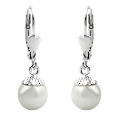 Produktbild von Ohrbrisur Ohrhänger Ohrringe 24x7,5mm Hänger mit Imitat-Perle Silber 925