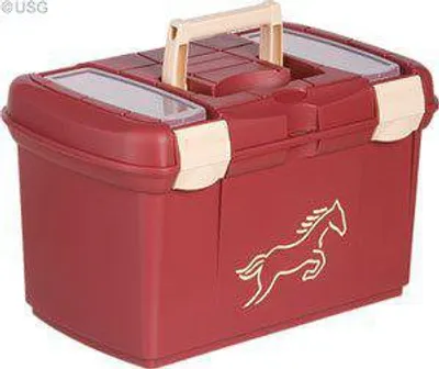 Produktbild von USG Putzkiste Pferdeputzkiste Pferdeputzbox Putzkasten burgund / rot / beige